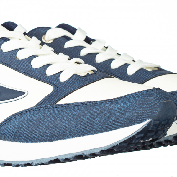 Ανδρικά αθλητικά παπούτσια   Cibin λευκά  με μπλε, 3 - Kalapod.gr